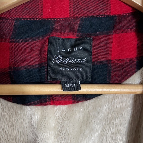 Faux Fur Lined Button Up Plaid Shirt - Picture 2 of 6